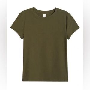 Zella Go-to Rib T-shirt in Olive Night